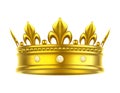 Golden isolated headdress or crown for king, queen