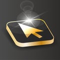 Golden Isometric cursor icon Royalty Free Stock Photo