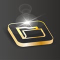 Golden Isometric folder icon