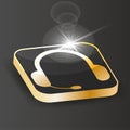 Golden Isometric headphones icon