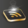 Golden Isometric Wifi Icon