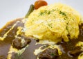 Golden Japanese Omelette Curry rice beef.