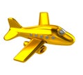 Golden jet aircraft 3d illustration