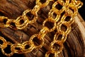 Golden jewel chain over a black background Royalty Free Stock Photo