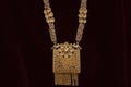 Golden jewelry - Designer long pendant neck set for woman fashion