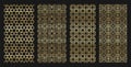 Golden jewish seamless with hexagon and ornament pattern pack