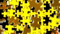 Golden Jigsaw Puzzle On Black Background