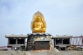 Golden Jijang-bosal statue, Haedong Yonggungsa Temple, Busan, South Korea Royalty Free Stock Photo