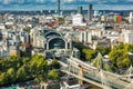 Golden Jubilee Bridge & Charing Cross Station, London Royalty Free Stock Photo