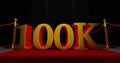 Golden 100k or 100000 thank you, Web user Thank you celebrate of subscribers or followers and likes,