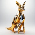 Golden Kangaroo 3d Model With Shiny Metallic Finish
