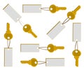 Golden key with banner set