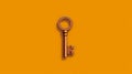 Minimalist 1980s Key Design On Orange Background