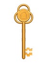 Golden key with house Royalty Free Stock Photo