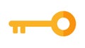 Golden Key Icon Symbol for Security and Access, vector design Generative AI Royalty Free Stock Photo