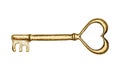 Golden key isolated on white Royalty Free Stock Photo