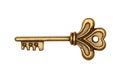 Golden key isolated on white Royalty Free Stock Photo