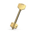 Golden key isolated on white background Royalty Free Stock Photo