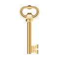 Golden Key isolated on white Background. Vector Royalty Free Stock Photo
