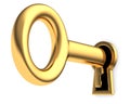 Golden key in keyhole Royalty Free Stock Photo