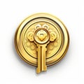 a golden key with a lock on top of it Royalty Free Stock Photo