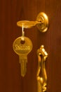 Golden key Solution Royalty Free Stock Photo