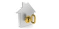 Golden key to unlock the housing Royalty Free Stock Photo