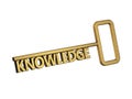 Golden key with word knowledge Royalty Free Stock Photo