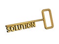 Golden key with word solution Royalty Free Stock Photo