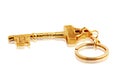 Golden Keychain on white with Clipping Path