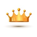 Golden king crown royal luxury isolated medieval monarch treasure. Metal crown