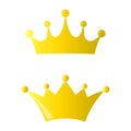 Golden king crown vector icon on white Royalty Free Stock Photo