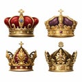 Golden King Crowns: Realistic Fantasy Artwork For Personal Iconography