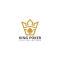 Golden King Poker logo design vector