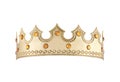 Golden king or queen crown isolated on white background Royalty Free Stock Photo