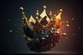 Golden king or queens crown hovering or levitating in the air, wallpaper Royalty Free Stock Photo