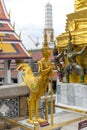 Golden Kinnara statue in Wat Phra Kaew