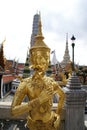 Golden Kinnaree statue, Wat Phra Kaew, Temple of the Emerald Buddha, The Grand Palace, Bangkok, Thailand, Asia Royalty Free Stock Photo