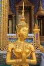 Golden Kinnaree Of Wat Phra Kaew In Bangkok Royalty Free Stock Photo