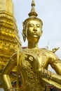 Golden Kinnon (Kinnaree) Statue at Grand Palace Bangkok Thailand Royalty Free Stock Photo