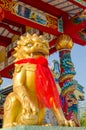 Golden kirin sculpture Royalty Free Stock Photo