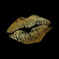 Golden Kiss in retro style