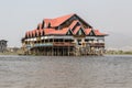 Golden kite restaurant inle lake Royalty Free Stock Photo