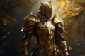 Golden knight forest. Generate Ai Royalty Free Stock Photo