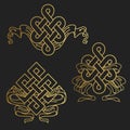 Traditional buddhist symbols of luck. Vector illustration