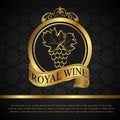 Golden label for packing wine Royalty Free Stock Photo