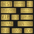 Golden label set Royalty Free Stock Photo