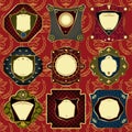 Golden labels and design elements set. Royalty Free Stock Photo