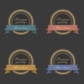 Golden labels with ribbons Royalty Free Stock Photo