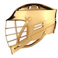 Golden Lacrosse helmet. Side view.